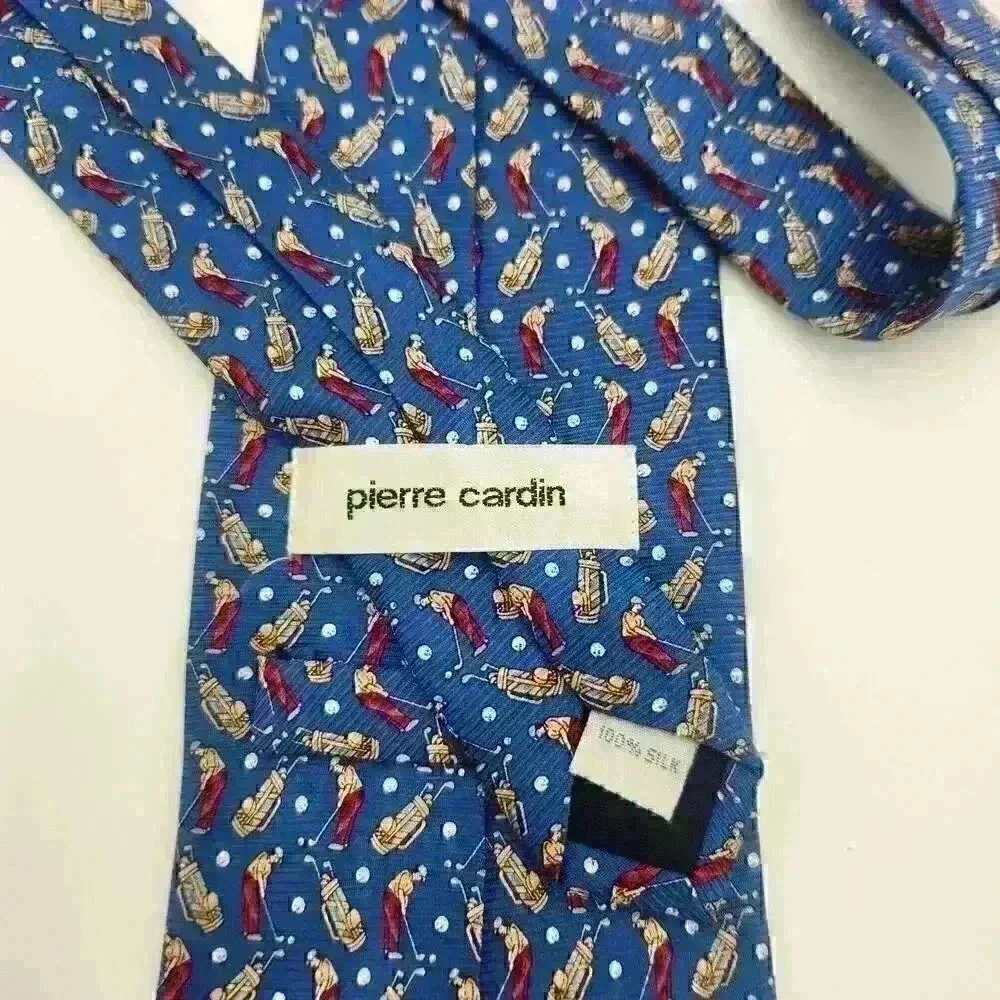 100% Silk Blue Pierre Cardin Tie For‎ The Golf-Loving Man In Your Life